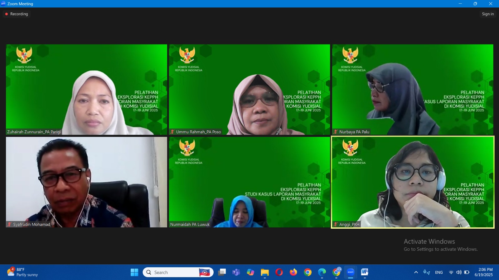 5 Ketua PA Poso Ikuti Pelatihan Online KEPPH oleh Komisi Yudisial RI