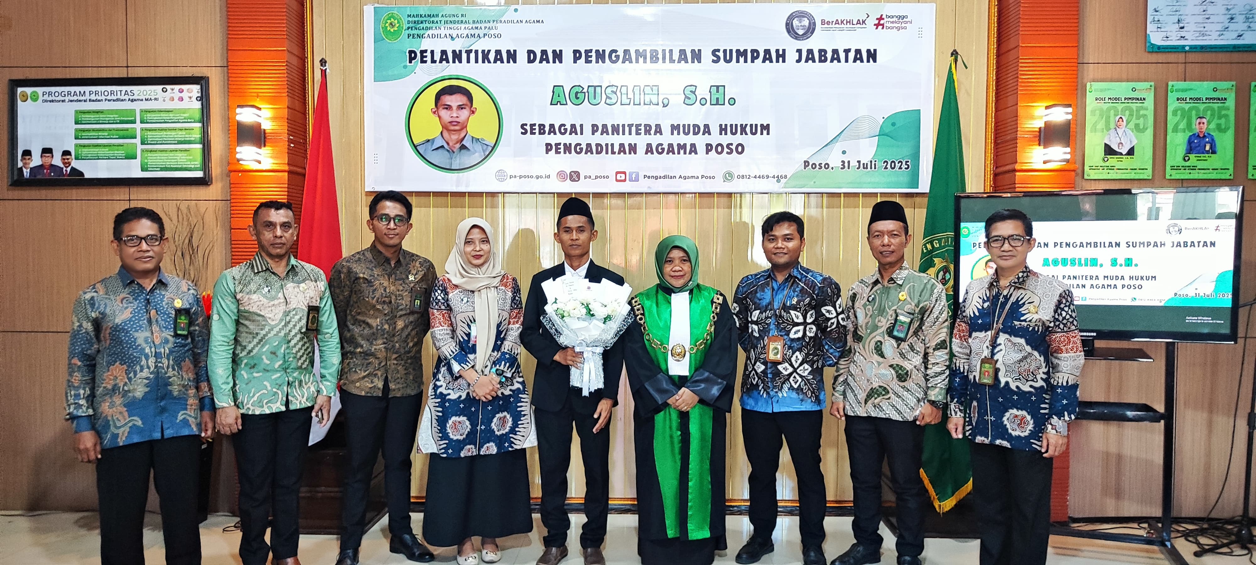 5 Ketua PA Poso Lantik Panitera Muda Hukum yang Baru 14082025